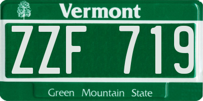 VT license plate ZZF719