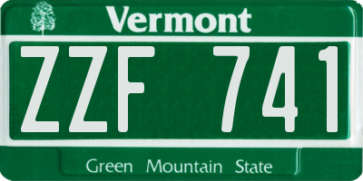 VT license plate ZZF741