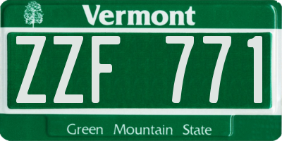 VT license plate ZZF771
