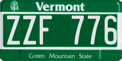 VT license plate ZZF776