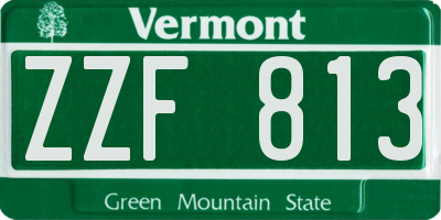 VT license plate ZZF813