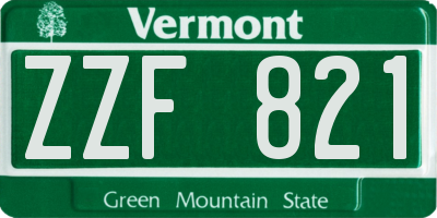 VT license plate ZZF821