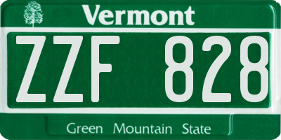 VT license plate ZZF828