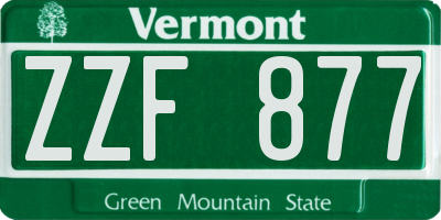 VT license plate ZZF877