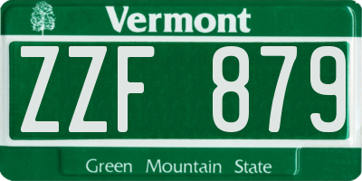 VT license plate ZZF879