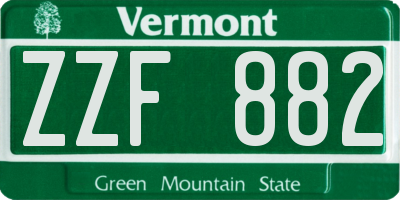 VT license plate ZZF882