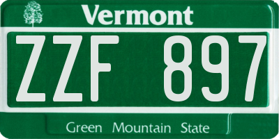 VT license plate ZZF897
