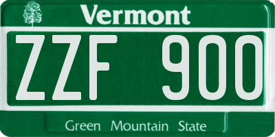 VT license plate ZZF900