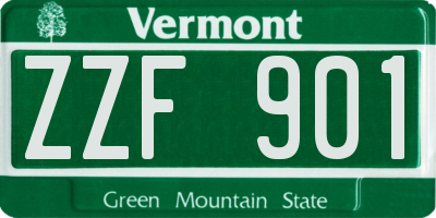 VT license plate ZZF901