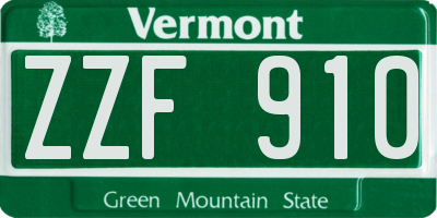 VT license plate ZZF910