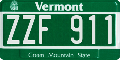 VT license plate ZZF911