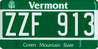 VT license plate ZZF913