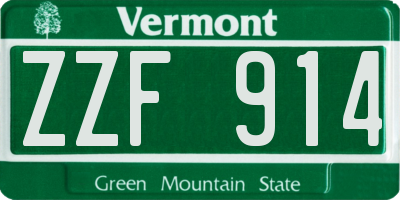 VT license plate ZZF914