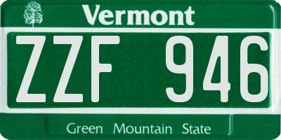 VT license plate ZZF946