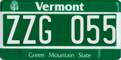 VT license plate ZZG055