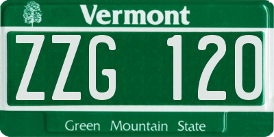 VT license plate ZZG120