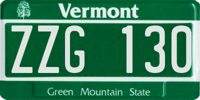 VT license plate ZZG130