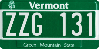 VT license plate ZZG131