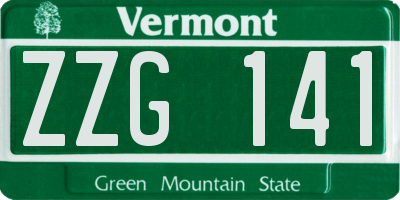 VT license plate ZZG141