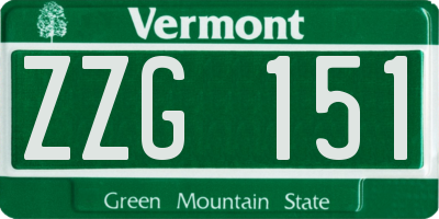 VT license plate ZZG151