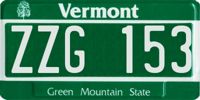 VT license plate ZZG153