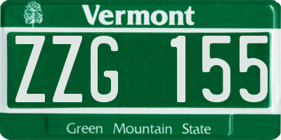 VT license plate ZZG155