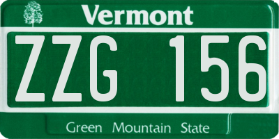 VT license plate ZZG156
