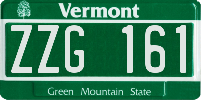 VT license plate ZZG161