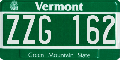 VT license plate ZZG162