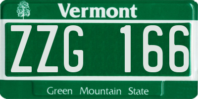 VT license plate ZZG166
