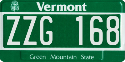 VT license plate ZZG168