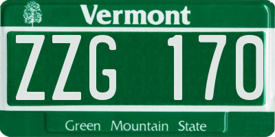 VT license plate ZZG170
