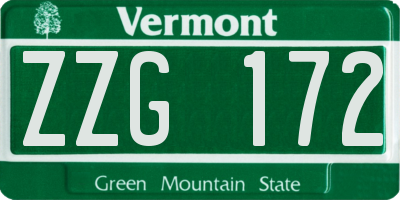 VT license plate ZZG172