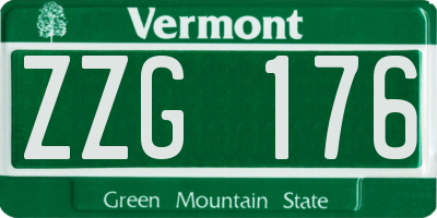 VT license plate ZZG176