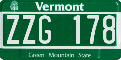 VT license plate ZZG178