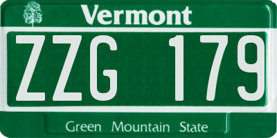 VT license plate ZZG179