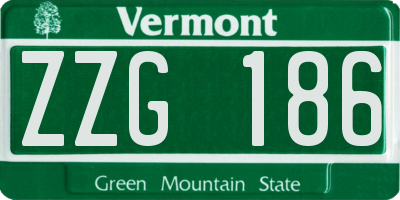 VT license plate ZZG186