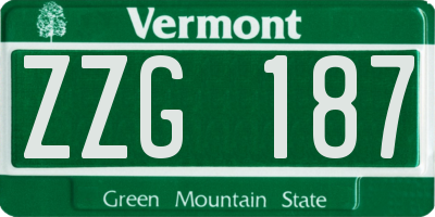 VT license plate ZZG187