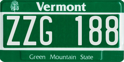 VT license plate ZZG188