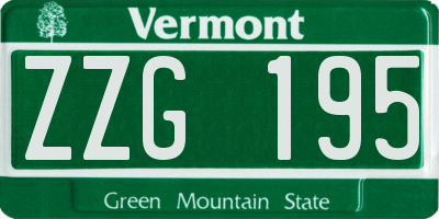 VT license plate ZZG195