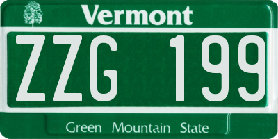 VT license plate ZZG199