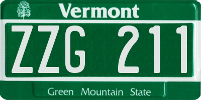 VT license plate ZZG211
