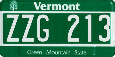 VT license plate ZZG213