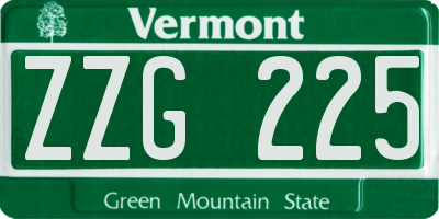VT license plate ZZG225