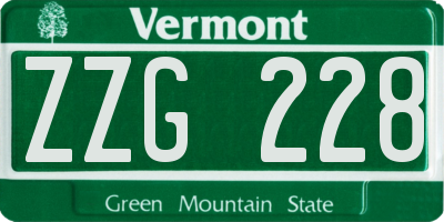 VT license plate ZZG228