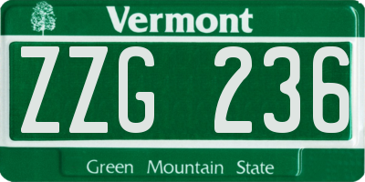VT license plate ZZG236