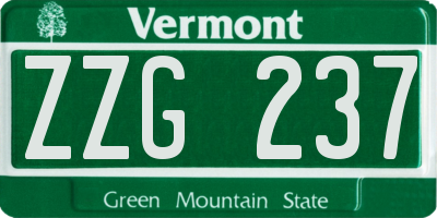 VT license plate ZZG237