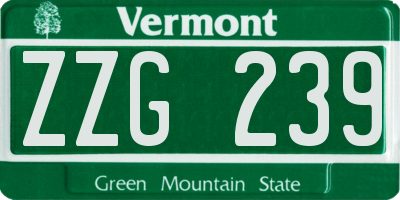 VT license plate ZZG239