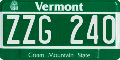 VT license plate ZZG240