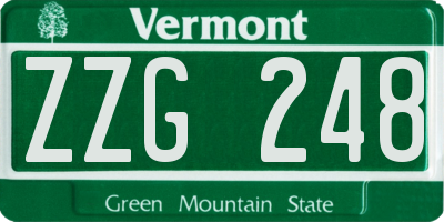 VT license plate ZZG248